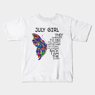 Butterfly July Girl I Am The Storm Kids T-Shirt